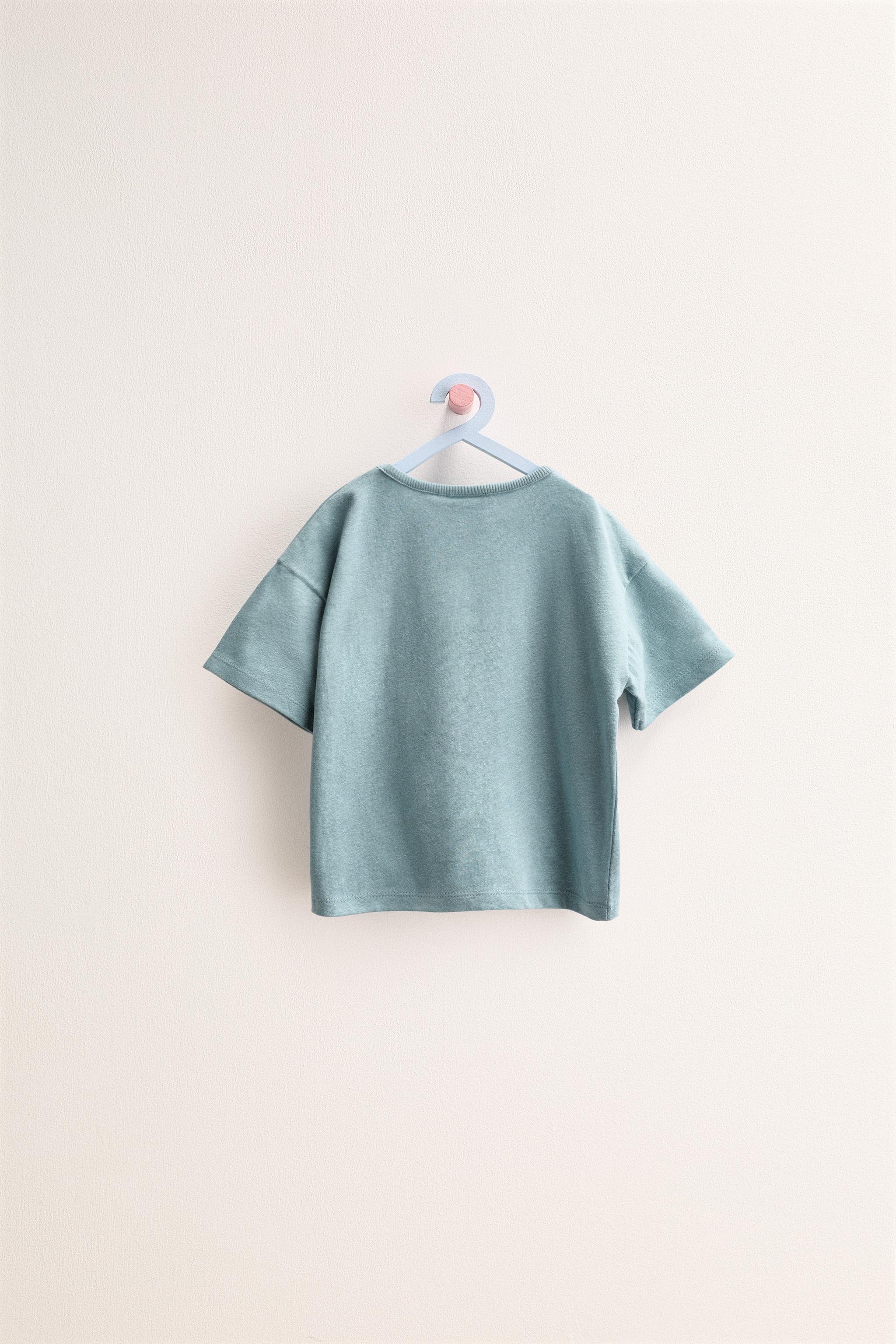 ZARA TIMELESS - PLAIN COTTON LINEN T-SHIRT